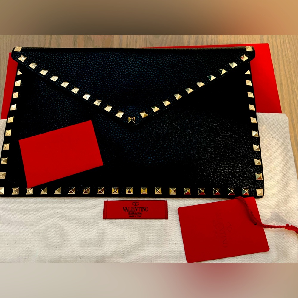 Authentic Valentino Rockstud Envelope Clutch